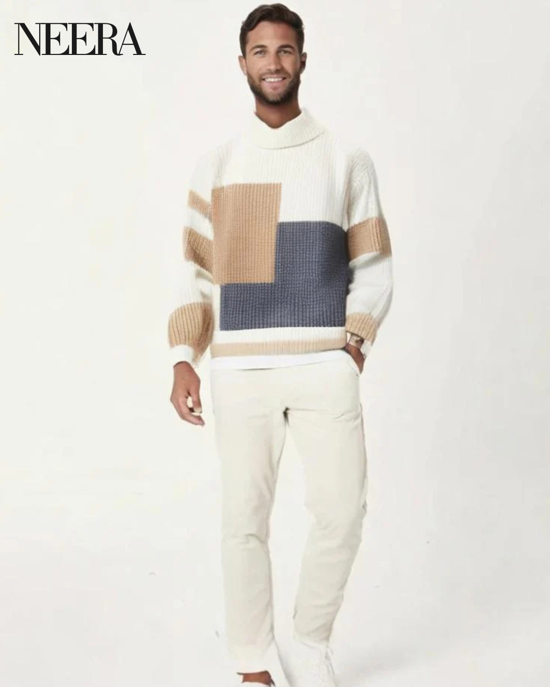 Knitted sweater with a relaxed cut