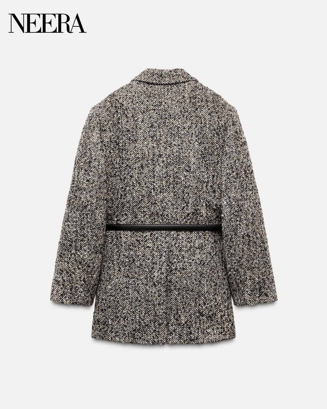 Tweed Coat with Belt