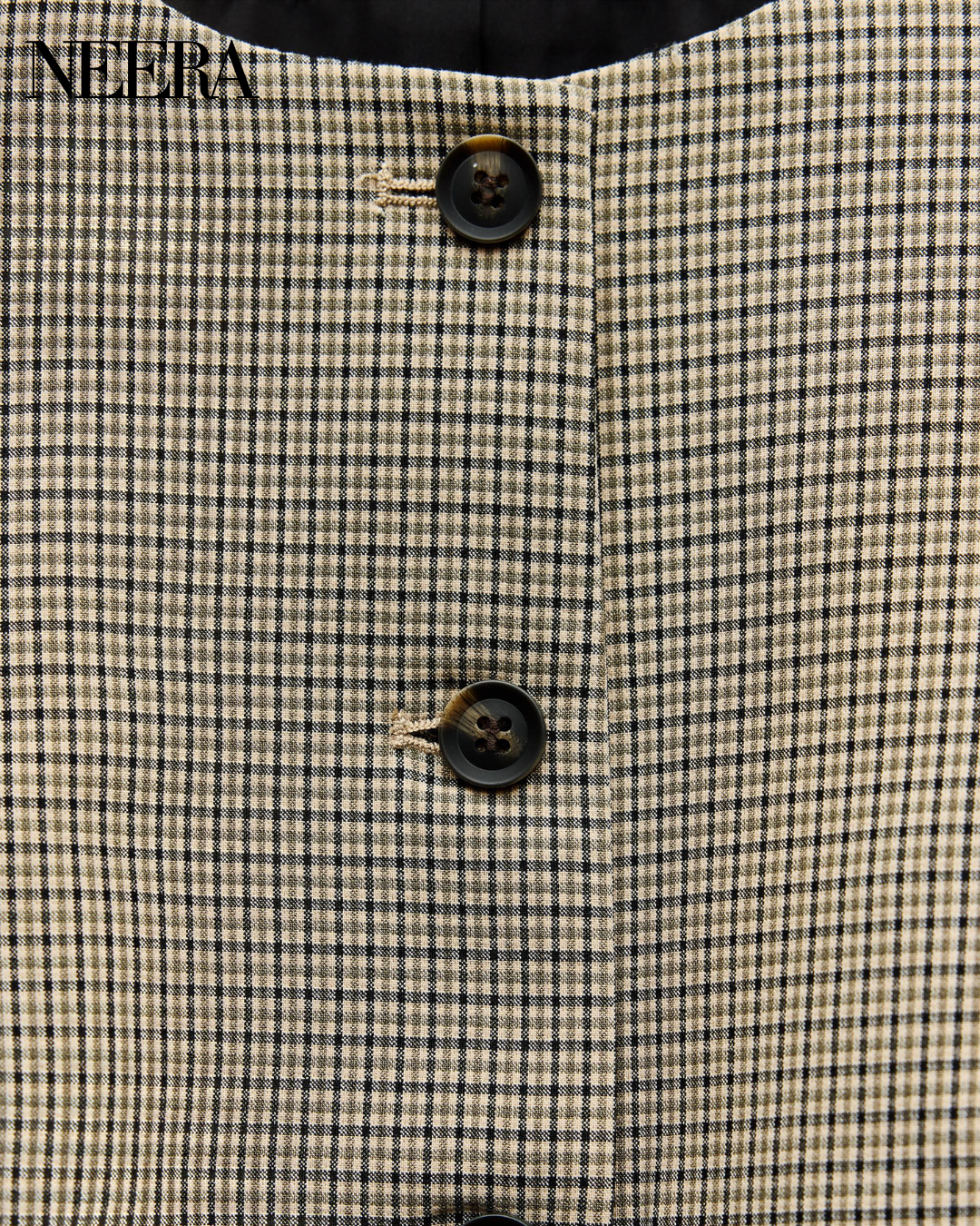 Checked Vest with Buttons