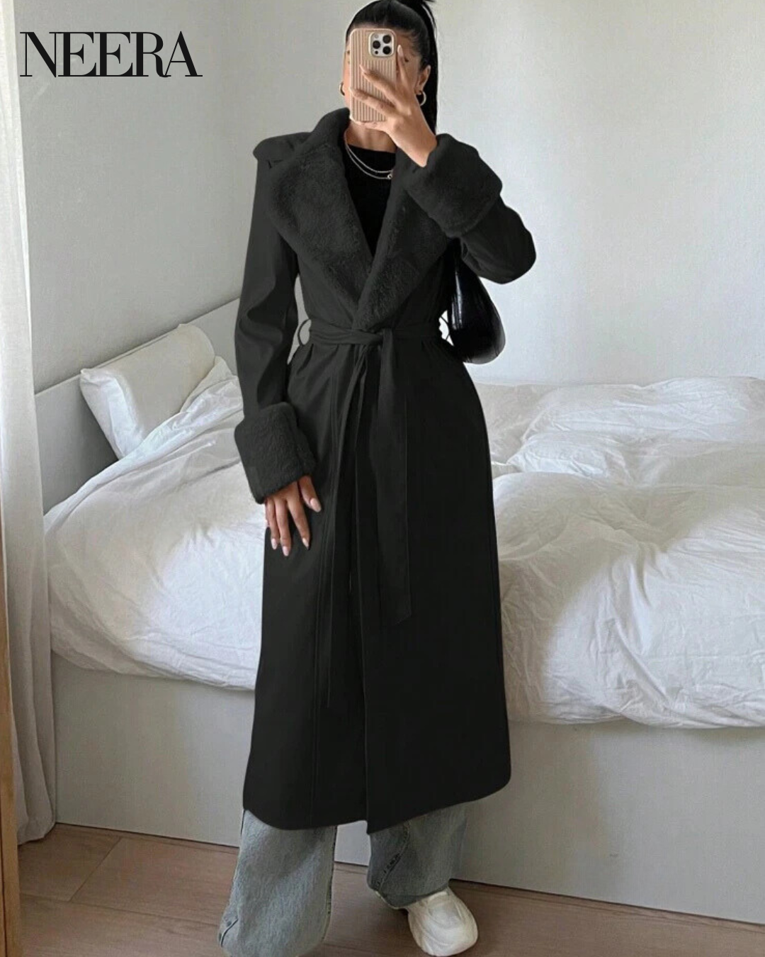 Long Winter coat with belt