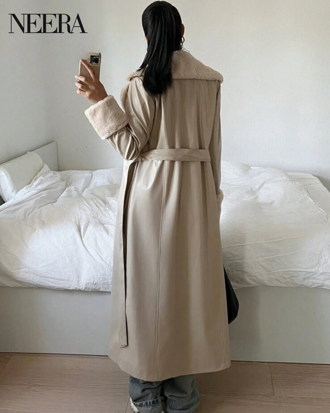 Long Winter coat with belt