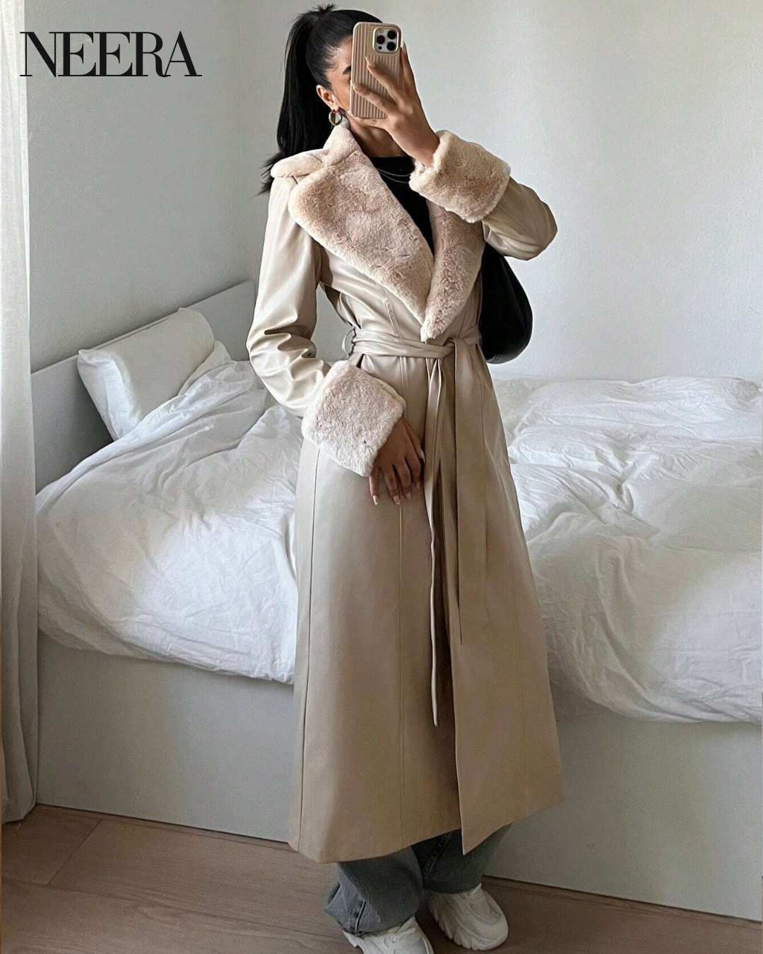 Long Winter coat with belt