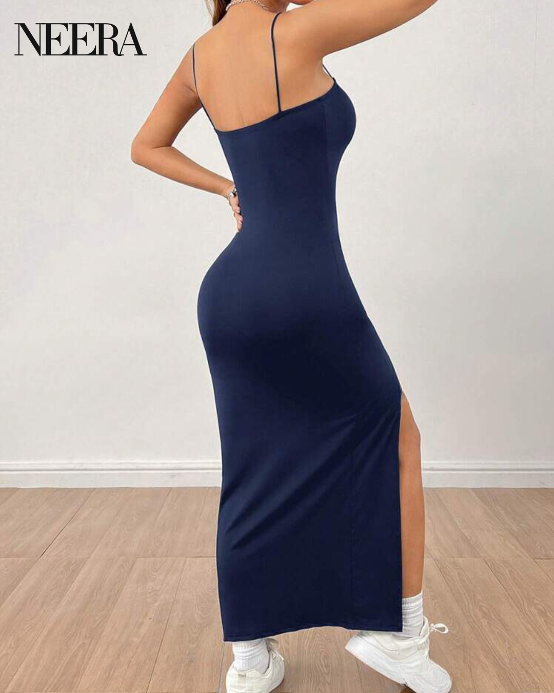 Sleeveless Dress with High Slit