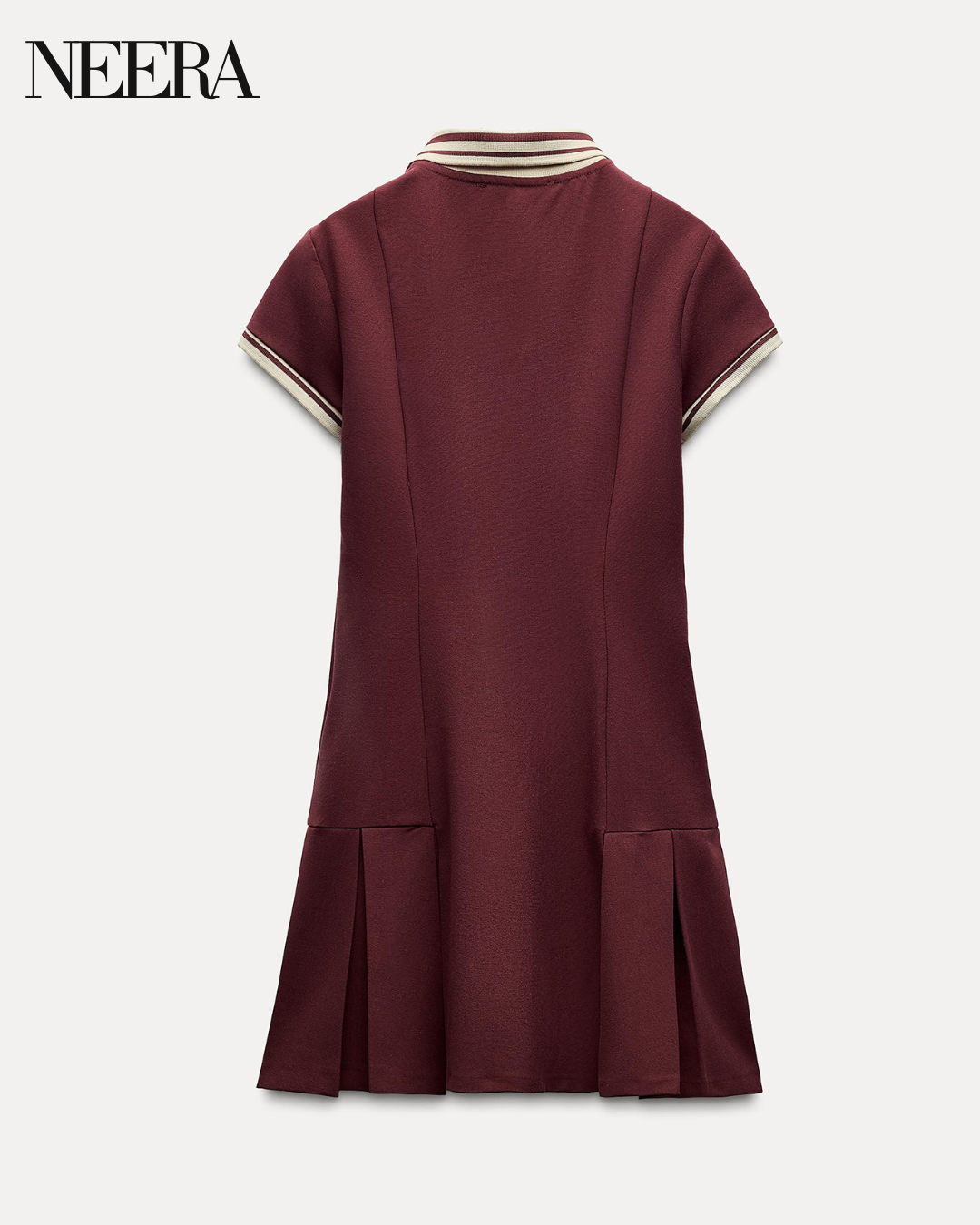 Short Sleeve Dress with White Collar