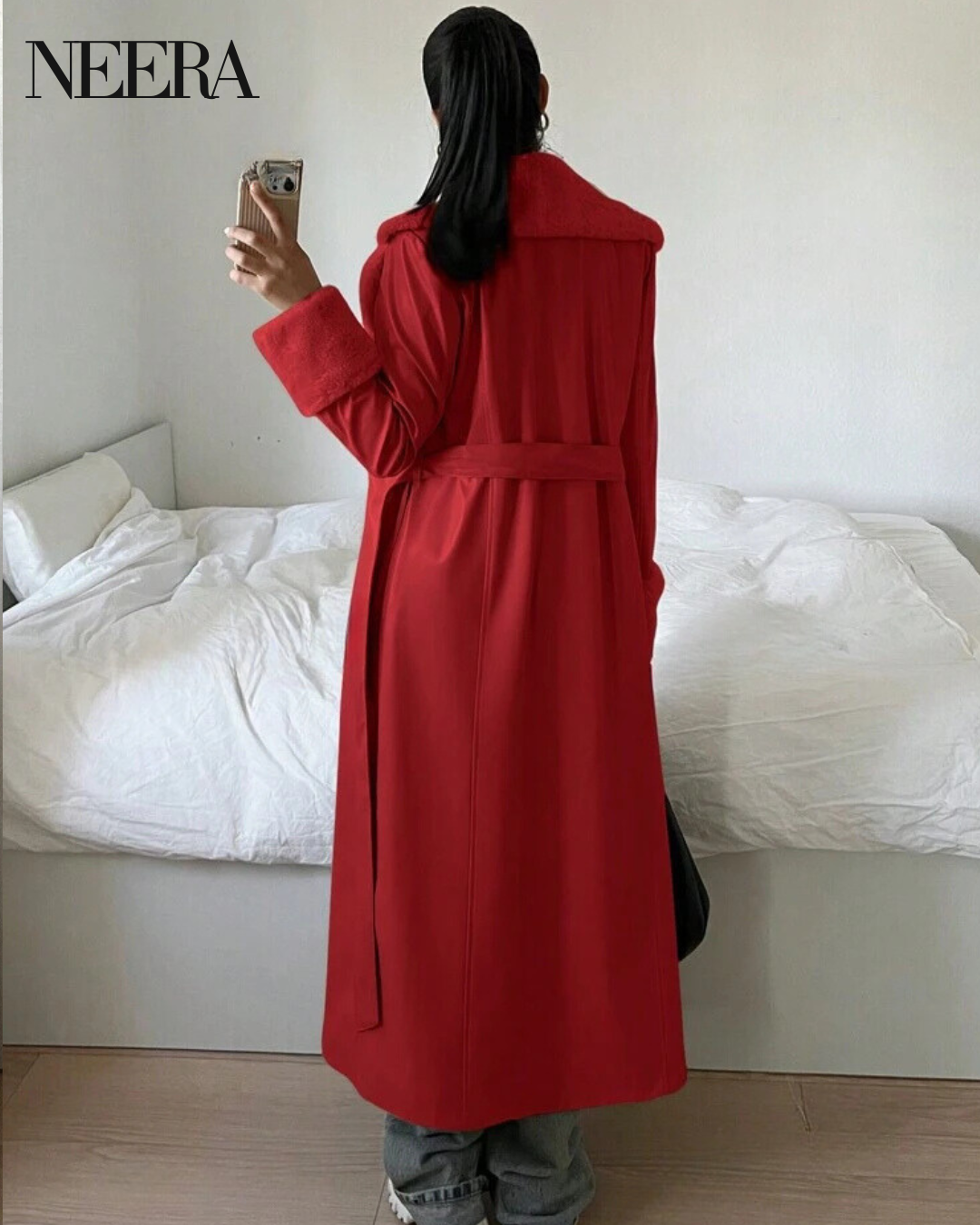 Long Winter coat with belt