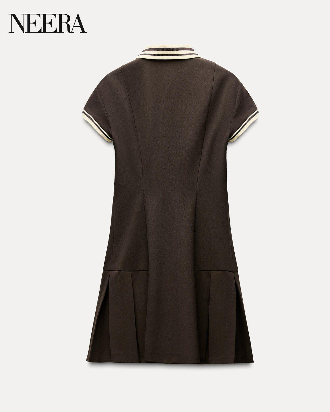 Short Sleeve Dress with White Collar